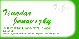 tivadar janovszky business card